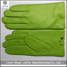 Neue Luxus-Männer 100% echte Lammfell-grüne Farbe Leder-Handschuhe